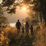 Image tranquille d'une famille unie face aux défis